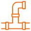 electric-symbol-into-gear-orange-icon